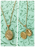 VINTAGE ANTIQUE GOLD RAW BRASS HEART LOCKET MINIMAL NECKLACE