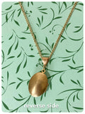 VINTAGE ANTIQUE GOLD RAW BRASS HEART LOCKET MINIMAL NECKLACE