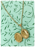 VINTAGE ANTIQUE GOLD RAW BRASS HEART LOCKET MINIMAL NECKLACE