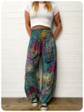 Indian Cotton Peacock Print Harem Pants Trousers Hippie Boho
