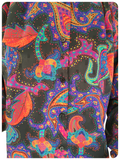 Vintage 80’s Semi Sheer Bright Paisley Pattern Boho Blouse Top Shirt UK 8 - 12