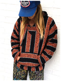 Vintage 90s Mexican Baja Jerga Surf Hippie Festival Hoodie Top Size 8-12