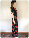 VINTAGE 70’s PSYCHEDELIC MAXI DRESS FESTIVAL BOHO HIPPIE UK 10