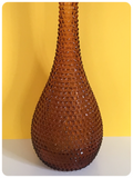 MID CENTURY VINTAGE 1960’s TALL AMBER EMPOLI ITALY GLASS DECANTER GENIE BOTTLE