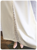 VINTAGE 1970s CREAM MAXI GODDESS WEDDING DRESS 10