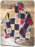 Vintage 90s Patchwork Indian Block Printed Hippie Coat Jacket