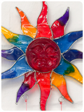 Bohemian Balinese Smiling Sunshine Sun Catcher Stained Glass