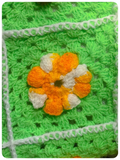 VINTAGE 70’s HAND CROCHET GRANNY SQUARE FLOWERS CUSHION COVER