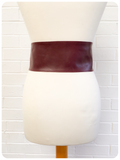 Vintage 1980’s Super Wide Burgundy Leather Bow Waist Cinch Belt 29 inches UK12