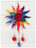 Bohemian Balinese Smiling Sunshine Sun Catcher Stained Glass