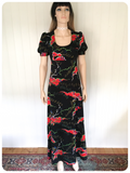 VINTAGE 70’s PSYCHEDELIC MAXI DRESS FESTIVAL BOHO HIPPIE UK 10