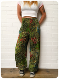 Indian Cotton Peacock Print Harem Pants Trousers Hippie Boho