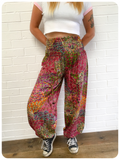 Indian Cotton Peacock Print Harem Pants Trousers Hippie Boho