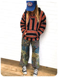 Vintage 90s Mexican Baja Jerga Surf Hippie Festival Hoodie Top Size 8-12