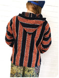 Vintage 90s Mexican Baja Jerga Surf Hippie Festival Hoodie Top Size 8-12