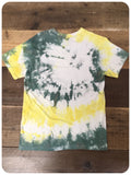 Original 80s/90s Stone Roses Style Washed Out Yellow Green White Tie Dye Tee T-Shirt Size XS