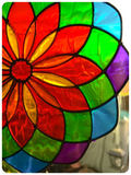 Boho Balinese Sun Catcher Stained Glass Mandala
