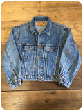 Vintage 80s Acid Wash Blue Bell Boyfriend Wrangler Denim Jacket 8-14