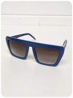 Vintage 90s Oversize Blue Super Geometric Cartoon Sunglasses Dead Stock UV400