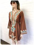 VINTAGE 70’s INDIAN EMBROIDERED COTTON DRESS SMOCK TUNIC 10 - 12