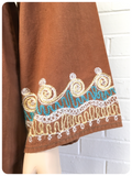 VINTAGE 70’s INDIAN EMBROIDERED COTTON DRESS SMOCK TUNIC 10 - 12