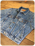 Vintage 80s Acid Wash Blue Bell Boyfriend Wrangler Denim Jacket 8-14