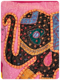 Indian Hand Made Patchwork Embroidered Elephant Cushion Cover