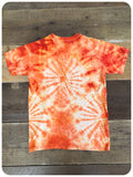 Original 90s Stone Roses Style Orange Unisex Tie Dye Tee T-Shirt Size XS