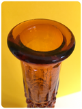 MID CENTURY VINTAGE 1960’s TALL AMBER EMPOLI ITALY GLASS DECANTER GENIE BOTTLE