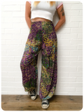 Indian Cotton Peacock Print Harem Pants Trousers Hippie Boho