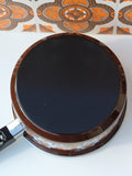 1970's Brown Floral Enamel Medium Saucepan - Penny Bizarre - 5