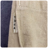 VINTAGE 70’s CREAM COTTON DENIM MID WAIST RISE WIDE FLARES JEANS TROUSERS UK6