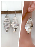 VINTAGE INDIAN SILVER MULTI COIN DISC ROUND CHANDELIER WATERFALL DANGLE DROP EARRINGS
