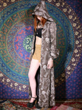 Vintage 1970s Paisley Hooded Maxi Dress Duster Coat - Penny Bizarre - 9