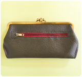 UNIQUE VINTAGE 1960’s OLIVE GREEN FAUX LEATHER LARGE PURSE