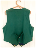 VINTAGE 90s SUEDE TAPESTRY INDIAN WAISTCOAT BOHO HIPPIE UK14-16