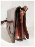 VINTAGE 1970’s DEEP TAN FAUX LEATHER CROSS BODY WESTERN STYLE SHOULDER BAG HANDBAG BOHO