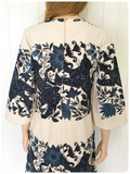 VINTAGE 70’s THAI COTTON BIG CAT PRINT KAFTAN MAXI DRESS 10-12