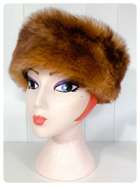 ORIGINAL VINTAGE 1960’S 1970’S SUPER FLUFFY SHEEPSKIN LAMBSKIN LEATHER HAT MADE IN ITALY