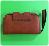 UNIQUE VINTAGE 1970’s DEEP TAN FAUX LEATHER LARGE PURSE