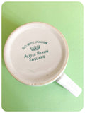 VINTAGE 1960’s 70’s MID CENTURY PURPLE GREEN PAISLEY PATTERN MUG CUP GLO-WHITE IRONSTONE ALFRED MEAKIN ENGLAND