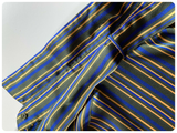 VINTAGE 70’s 80’s GREEN BLUE STRIPY STRIPED SILKY PUSSY BOW TIE NECK PUFF SLEEVE BLOUSE SHIRT UK 8