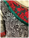 VINTAGE 90’s INDIAN EMBROIDERED RAYON VELVET BLOCK PRINT BIB DRESS SMOCK KURTA TUNIC UK 10-12