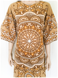VINTAGE 70’s INDIAN PAISLEY MANDALA COTTON KAFTAN MAXI DRESS UK8-10
