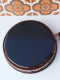 1970's Brown Floral Enamel Frying Pan - Penny Bizarre - 4