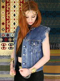 Vintage Levi's Distressed Denim Gilet Waistcoat - Penny Bizarre - 1