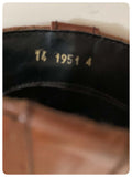 VINTAGE DEEP TAN BROWN LEATHER WESTERN COWBOY BOOTS BOHO LINE DANCING UK 4