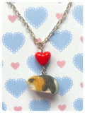 CUTE HAND MADE 3D GUINEA PIG RED HEART LOVE NECKLACE KAWAII KITSCH GIFT BOX