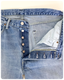 LEVI LEVIS BLUE DENIM 501 CT CUSTOM TAPERED FIT JEANS W36-37 L32