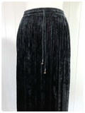 VINTAGE 80’s HIGH WAISTED INDIAN BLACK CRUSHED VELVET GYPSY BOHO MAXI SKIRT UK8-12